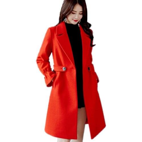 B3553 Spring autumn winter 2020 new women fashion leisure trend pure color big size Blends overcoat cheap wholesale