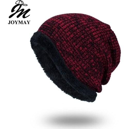 Joymay Winter Beanies Solid Color Hat Unisex Plain Warm Soft Skull Knitting Cap Hats Touca Gorro Caps For Men Women WM064