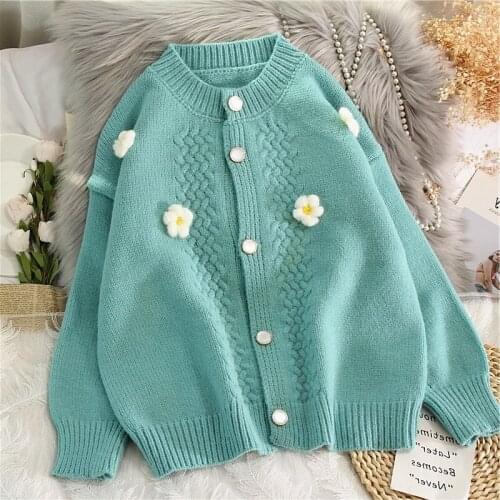 Winter Japanese Sweater Cardigan Coat Women Autumn 2021 New Loose Knitted Sweater Outer Wear Cardigan Vintage Cardigans