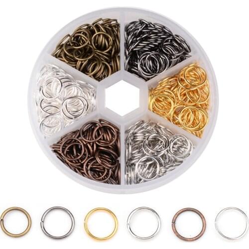 1 Box 4/5/6/8/10mm Mixed Color Brass Jump Rings Split Ring Connectors for Jewelry Making DIY Bracelet Necklace Findings