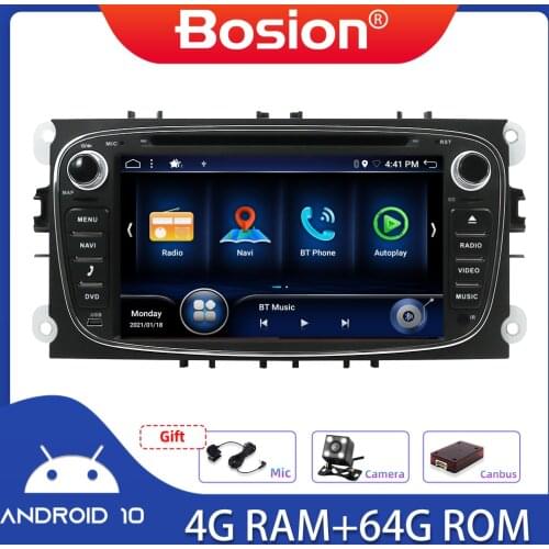 2 din Android 10 Car Multimedia dvd Player GPS for Ford focus Mondeo S-max Smax Kuga C-max Car Radio Head Unit with DSP carplay
