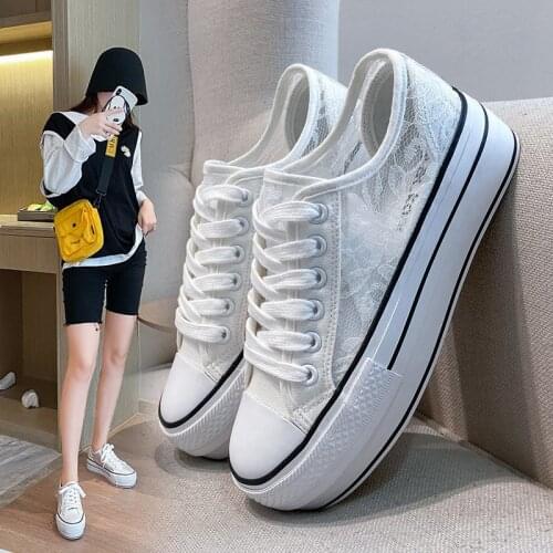 2020 summer new fashion casual campus students women shoes light breathable versatile lace-up female walking shoes mesh sneakers