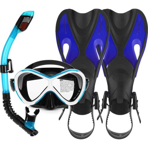 3 Pcs Kids Snorkeling Kit Swimming Goggles Dry Snorkel Tube Adjustable Fins Swimming Piscina Swimming Pool For Adults Pool Float