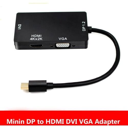 3 in 1 Mini Displayport DP to HDMI VGA DVI Adapter 4K Male to Female Display Port Cable Converter For HP PC Laptop Projector