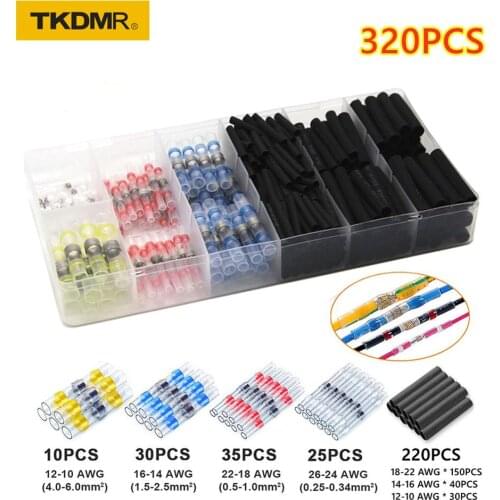 320/250/200/120/100/70 PCS heat shrinkable connector waterproof electrical connector kit is suitable for the car of the ship
