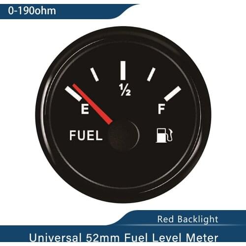 2" Universal Fuel Level Gauge Meter 240-33ohm Waterproof And Dustproof Gauge stainless for Car Truck Boat 12V 24V E-F