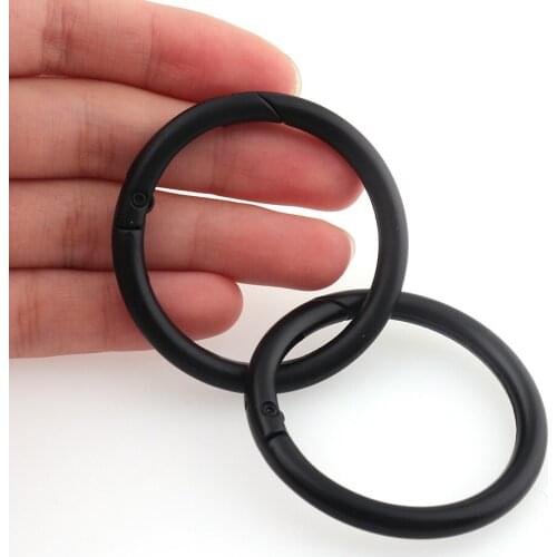 6pcs Zinc Alloy Gate Spring O-Ring Buckles Clips 38mm Carabiner Purses Handbags Round Push Trigger Snap Hooks For Bag Clothes