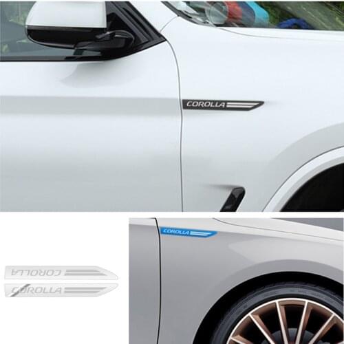 Car Styling 2pcs Side Wing Badge Emblem Fender Sport Car Sticker for Toyota corolla accessories car styling