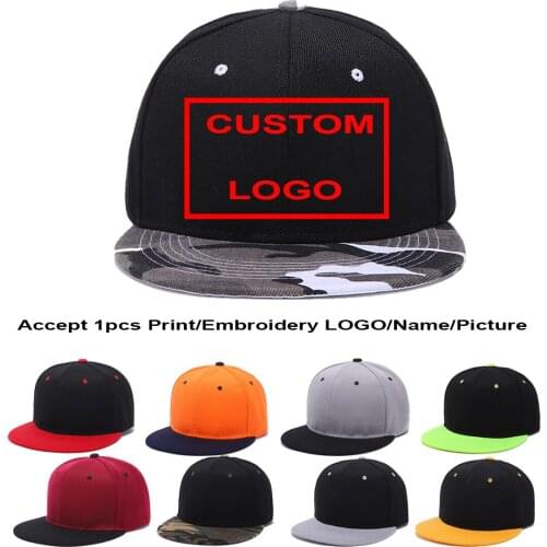Customized Print/Embroidered LOGO Summer Cotton Branded Baseball Cap Snapback Summer Hip Hop Fitted Hats For Men Women Casqute