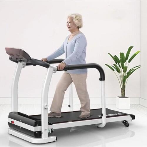 Indoor fitness machine home elderly rehabilitation exercise safety handrail foldable electric medical treadmill