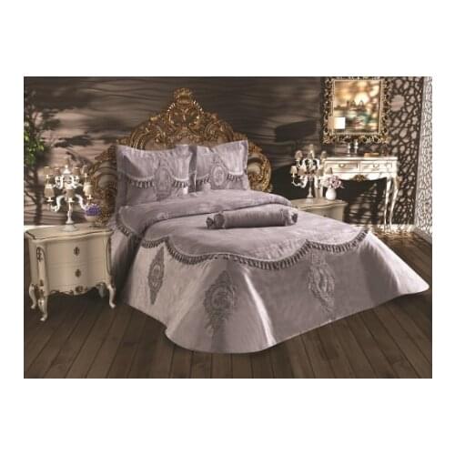 DowryWorld-Melissa Double Bed Cover Satin 4 colors