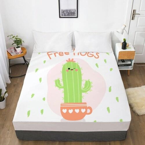 Elastic fitted sheet bed sheet With An Elastic Band 150/180/200/160*200 Mattress Cover Double Bed cover Nordic Free Hugs