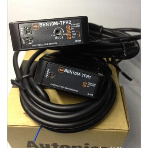 BEN10M-TFR through beam type frared ray photoelectric sensor switch, ac dc relay output adjustable photo sensor distance 10m