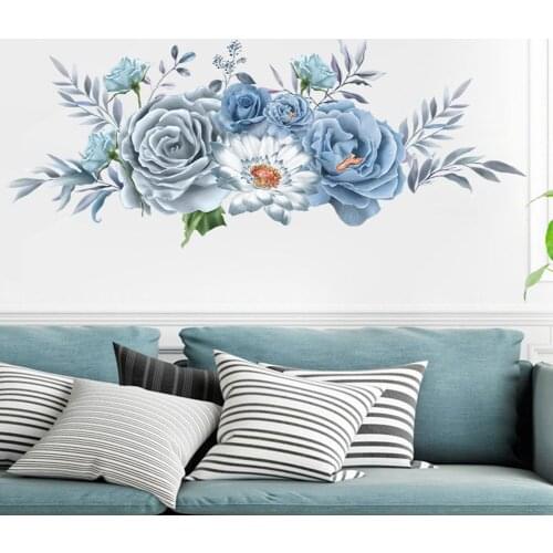 1 X Wall Sticker 33.4*13.5inch Peony Flower Wall Stickers Kid Baby Nursery Home Room Decor Mural Decal Gift