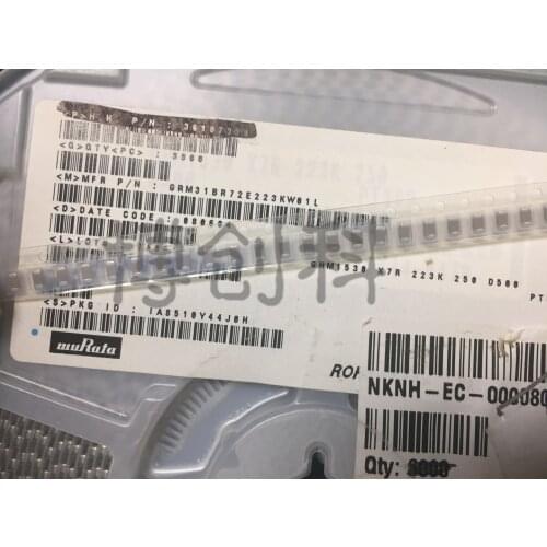 GRM31BR72E223KW01L SMD MLCC 1206 22nF(223) ±10% 250V Ceramic Capacitor GRM31BR73A152KW01L SMD MLCC 1206 1.5nF(152) ±10% 1kV Ce