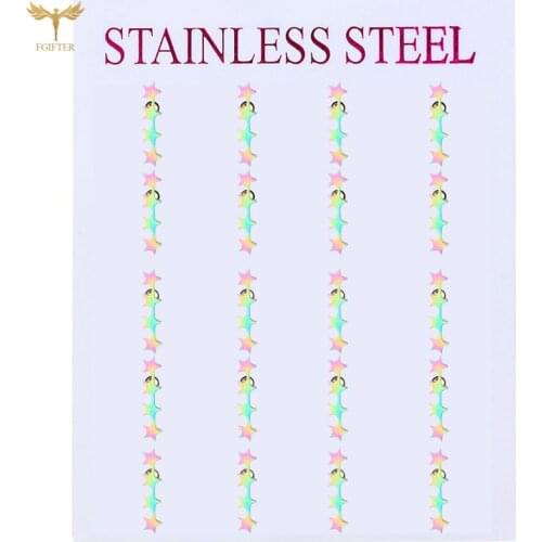 Colorful Stainless Steel Womens Earrings Charm Star Stud Earring Fashion Jewelry Statement Brincos Jewelry Wholesale