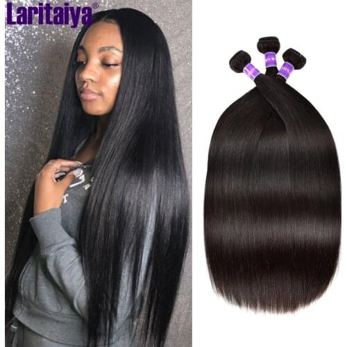 Laritaiya Straight Hair Bundles Peruvian Hair Weave Bundles 100% Human Virgin Hair 1/2/3/4 Bundles Deals Silky Hair Extension