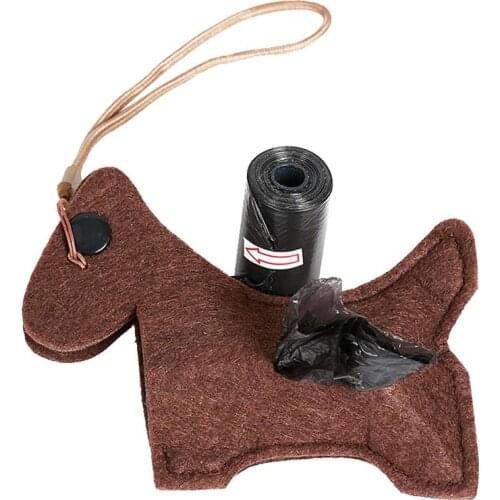 Dog Waste Poop Bags Dispenser Simulation Felt Animal Trash Bag Container With Roll Of Trash Bag For Pets Outdoor Supplies