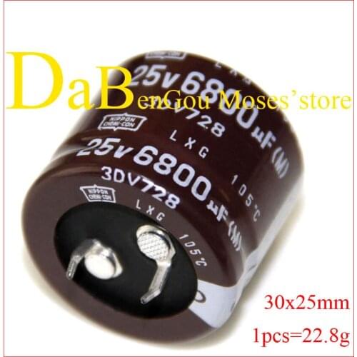 25v 6800uf +/- 20% Capacitance 100% NCC Original New LXG Audio Electrolytic Capacitor Radial 30x25mm
