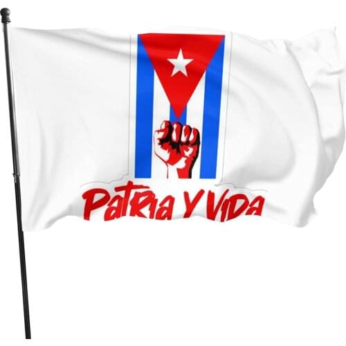 Patria Y Vida Viva Cuba Libre Flag 3x5 Ft Resistant Tough Durable Polyester Flag In Garden Outdoor Flag Outdoor Indoor Flag