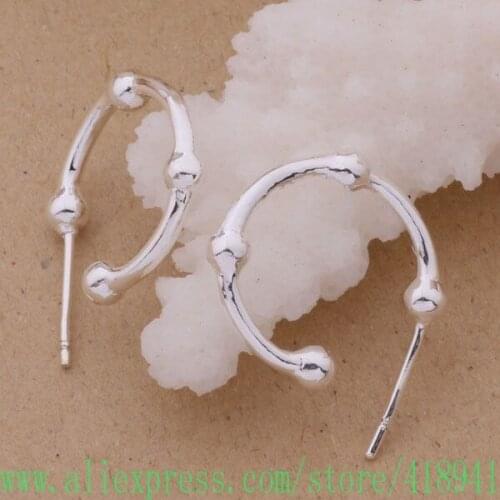 Silver Plated earrings , Silver Plated fashion jewelry , Bending of bamboo /eeaamvha bfcajwja AE220