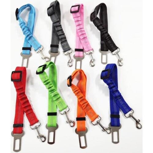 Pet Dog Safety Vehicle Car Seat Belt Elastic Reflective Dog Seatbelt Harness Lead Leash Clip Levert Free Shipping SN3158