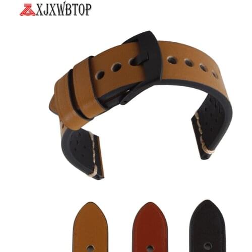 18mm 20mm 22mm 24mm high-end quality retro Genuine Leather Straps Watch band with Quick Release Pins Watch Strap