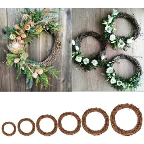 1Pcs Natural Rattan Christmas Wreath Flower Shop DIY Handmade Garland Wedding Party Decoration Props Home Decoration