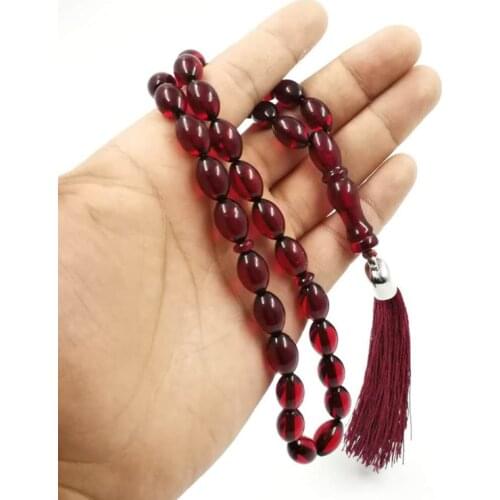 Tasbih Red resin 33 beads muslim bracelet gifts islamic jewelry arabia popular fashion style profession Misbaha store