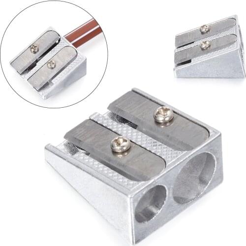 Top grade Stationery Pencil Sharpener Double Hole Metal Bevelled Double Hole Pencil Sharpener School Office