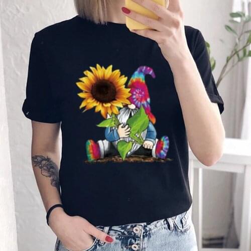 Harajuku Tops Fashion Women T-Shirt Sunflower Printed O-Neck Shirt T-Shirt Short Sleeve Casual Tee Tops Summer Female Tshirts