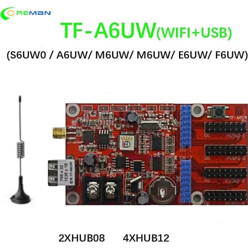 TF-A6UW P3.75 P5 P10 USB & WIFI Single & Dual color LED controller card TF-S6UW0/A6UW/M6UW/C6UW/E6UW/F6UW