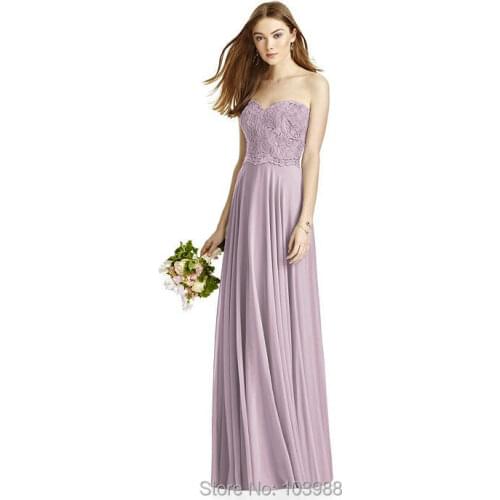 Vestido de festa Evening Dresses 2016 New Arrive lace strapless A-line full length bidemaids dress Special Occasion Dresses