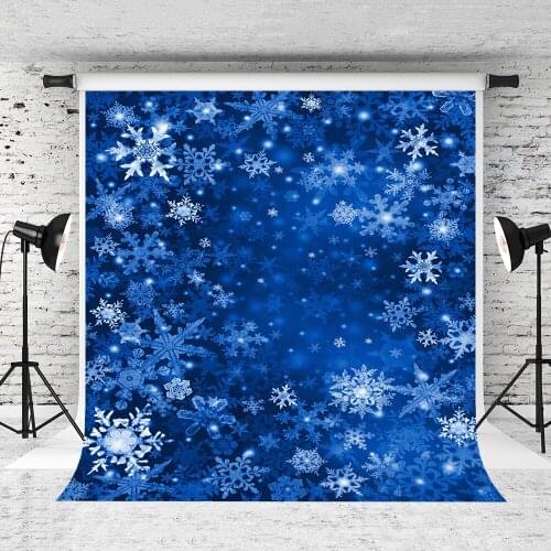 VinylBDS 10x20ft(3x6m) Christmas Backdrops Photography Snowflakes Fluttering Blue Space Photography Background