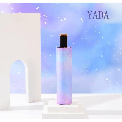 YADA ins Charm Custom Cartoon Graffiti Umbrella Rain Women Black Coating Fold Umbrella For Womens Windproof Umbrellas YS200070