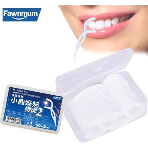 Fawnmum Dental Floss 52Pcs/Set for Teeth Cleaning Interdental Brush Plastic Toothpicks Dentistry Tool Oral Hygiene Picks Beauty