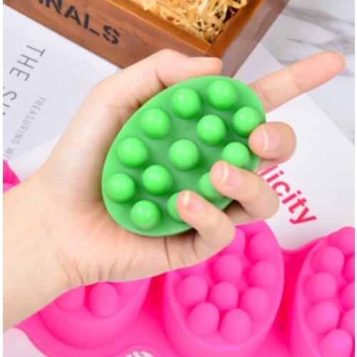 1pc New Silicone Soap Mold 4 Compartment Massage Bar Candle Making Tool With Single-hole Mould Mother Day Party Birthday Gift SW