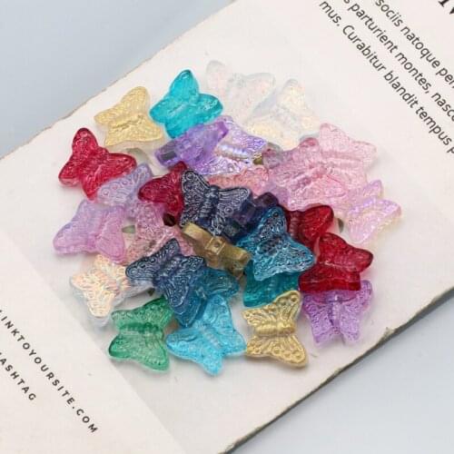 10-50pcs Butterfly Shape Loose Beads Crystal Glass Beads For Jewelry Making DIY Beadwork Handmade Charm Bracelet Necklace