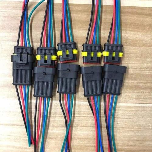 New 10pcs 5 Pairs Waterproof Male Female Electrical Connectors Plug 4-Pin Way With Wire For Car Motorcycle Scooter Marine