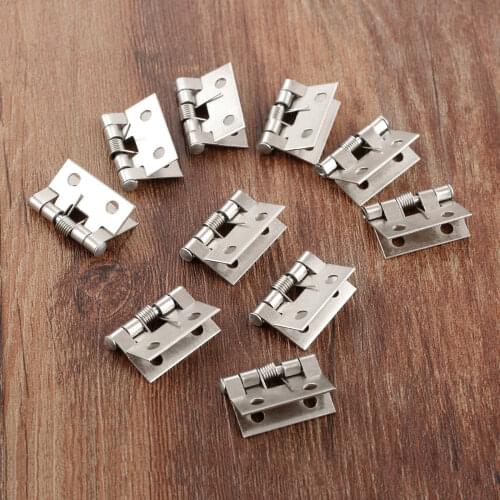 10Pcs Spring Loaded Butt Hinges Furniture Fittings Cabinet Drawer Jewellery Box Decorative Mini Hinge Furniture Hardware 26*31mm