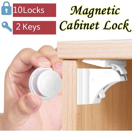 10 locks+2 key Child Protection Lock Magnetic Cupboard Lock For Baby Products Commonly Used Cabinet Locks Cabinet Baby Care