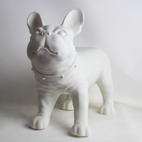 White Plastic French Bulldog Dog Mannequin Sale For Pet Shop Display