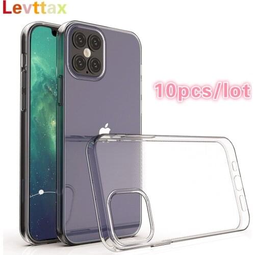 10Pcs/lot For iPhone 12 11 Pro Max Case Ultra Thin Crystal Transparent Soft TPU Back Cover For iPhone X XS XR 8 7 6 Plus SE 2020