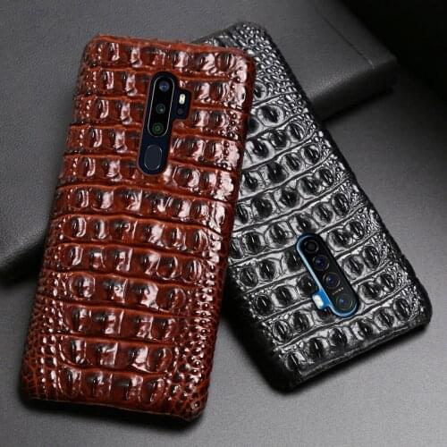 Genuine Leather Phone Case For Realme 3 5 6 X Lite XT X2 X50 Pro Q Cases Natural Cowhide Crocodile Back Texture Cover Funda Capa