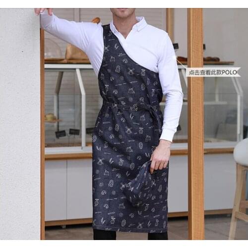 Denim apron One shoulder Bakery overalls Baking