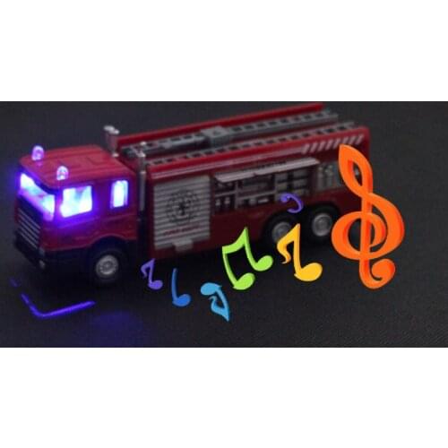 Electric Metal A Ladder Trucks Toy Alloy Car Model Water Gun Fire Truck Acousto-optic Children Educational Gifts Vehicles Toys