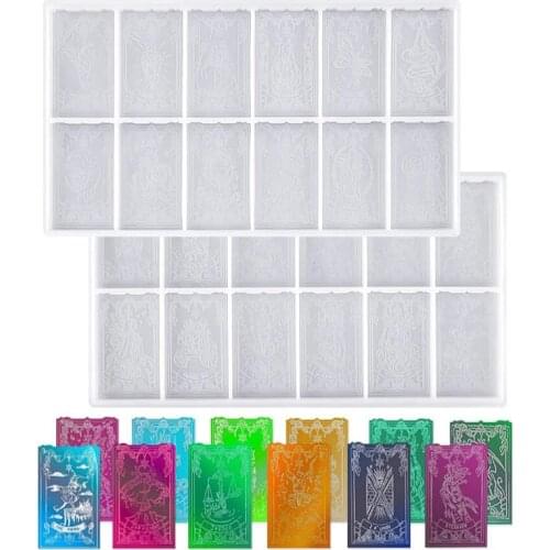 Epoxy Resin Tarot Cards Molds Resin Form10 Different Major Arcana Card Casting Silicone Cards Mould Table Board Game DIY Crafts