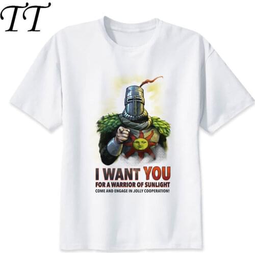 Dark souls t shirt men Summer print T Shirt boy male with white color Fashion Top Tees M8108