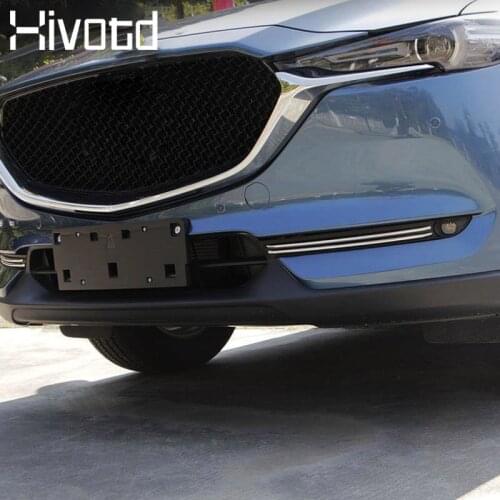 Hivotd For Mazda CX-5 CX5 Accessories ABS Car Front Fog Light Trim Strips Moldings Exterior Decoration Styling 2020-2017