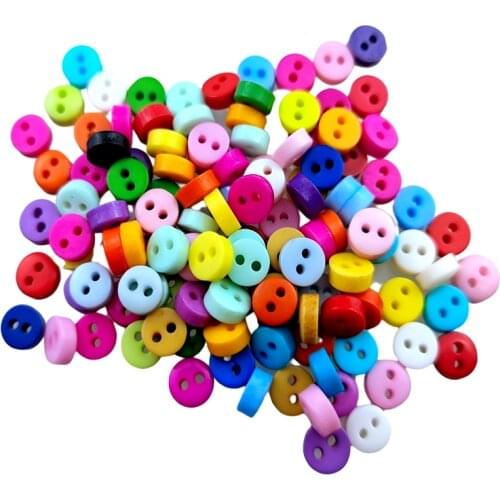 HL 6MM 100PCS/Lot Round Resin Mini Tiny Sewing Tool Buttons Scrapbooking Decorative Apparel Clothing Accessories DIY
